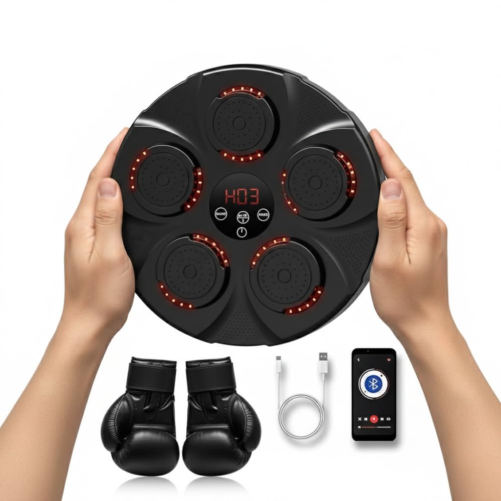 Drumstone (𝐒𝐩𝐞𝐜𝐢𝐚𝐥 𝟏𝟓 𝐘𝐞𝐚𝐫𝐬 𝐖𝐚𝐫𝐫𝐚𝐧𝐭𝐲) Pro Music Boxing Machine with Touch Screen – Wall Mounted Smart Bluetooth Boxing Trainer, Electronic Punching Target Workout Equipment-picture-14