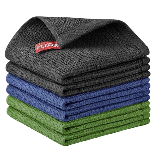 Nialnant 6 Pack Kitchen Towels, 100% Cotton, 12x12 Inches