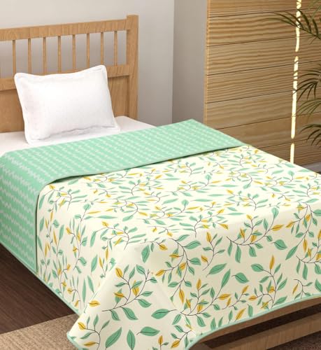 Image of BSB HOME Cotton Super Soft Brushed Microfiber Cotton 2 Layer Breathable Single Bed Dohar Lightweight Summer | AC | All Season Blanket Dohar 84X96(Inches) 220 X 152 Flannel Dohar Light Green and Pista