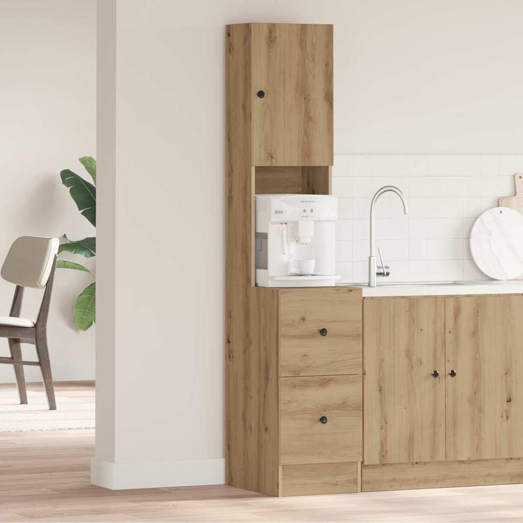 vidaXL Buffet de Cuisine avec tiroir Chêne Artisanal 32 x 50 x 180 cm, Rangement spacieux, Buffet rectangulaire Moderne, Organisateur Chic pour la Salle à Manger, Meuble Efficace