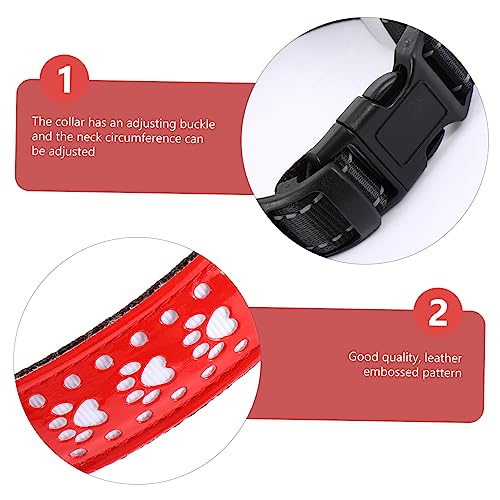 Collier de compagnie de chiens LED modes d'éclairage PU léger soir - 4