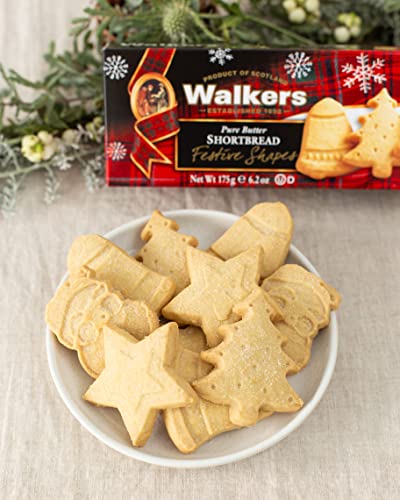 Walker's Shortbread Assorted Festive Shaped Cookies, Pure Butter Shortbread Cookies, 6.2 Oz (Pack Of 4) #TOP2