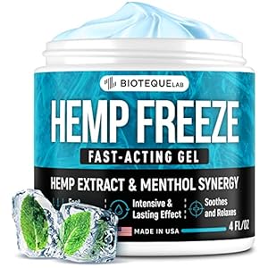 Hemp Cream 4 fl oz – Made in USA – Natural Hemp Extract Cream – for Discomfort in Knees, Joints and Lower Back – Hemp Oil Extract Cream with Arnica, MSM & Menthol
