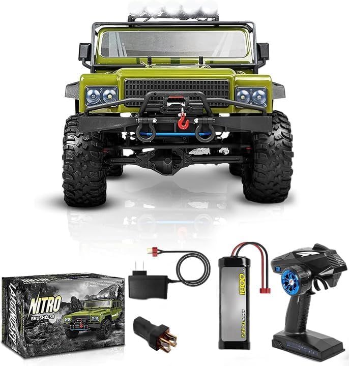 Verahaus 1:8 RC Crawler for Adults - 4WD Remote Control Car with 2-Speed Transmission, Waterproof...