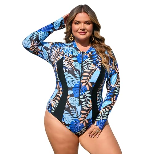 Maillot de bain une pièce contrôle du ventre grande taille imprimé L-4XL