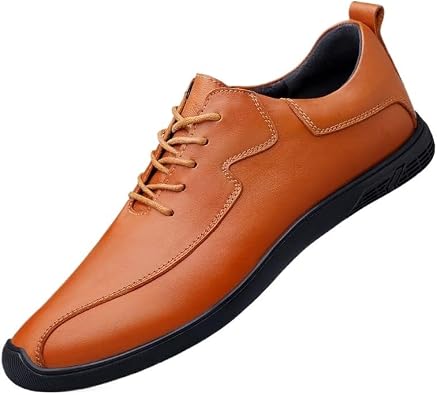 Mens Classic Lace-up Formal Oxfords Men Orthopedic Comfort Dress Shoes Casual Business Leather Oxford Derby Loafers Office Walking Work Flats for Men