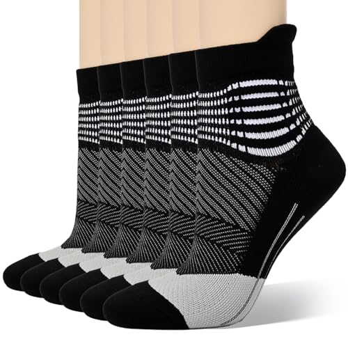 Image of IRAMY Compression Ankle Support Socks Women Wicking Cushioned Athletic Plantar Fasciitis Relief 3 /4 /6 Pairs
