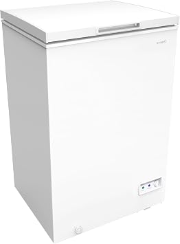 Avanti 3.5 Cu. Ft. Garage Ready Chest Freezer with Removable Storage Basket, External Temperature Control, Manual Defrost, Power Indicator Light, White