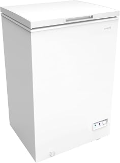 Avanti 3.5 Cu. Ft. Garage Ready Chest Freezer with Removable Storage Basket, External Temperature Control, Manual Defrost, Power Indicator Light, White