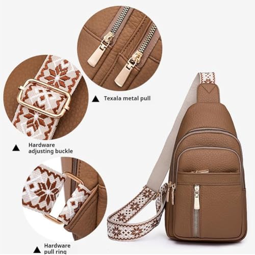 Women's Fashion Casual Solid Color Cross Body Bag, Adjustable Sling Bag, Cross Body Strap Handbags for Hiking Travel 5