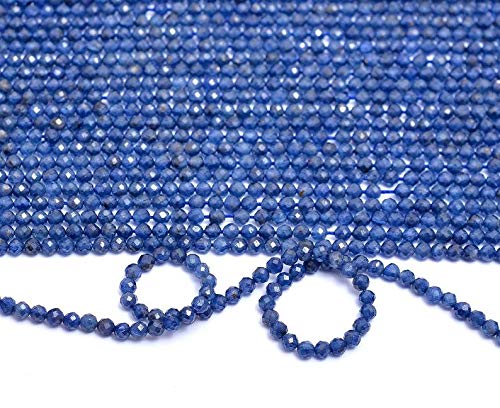 Saphir Bleu Micro Perles à Facettes 2mm 3mm en Brin de 13 Pouces