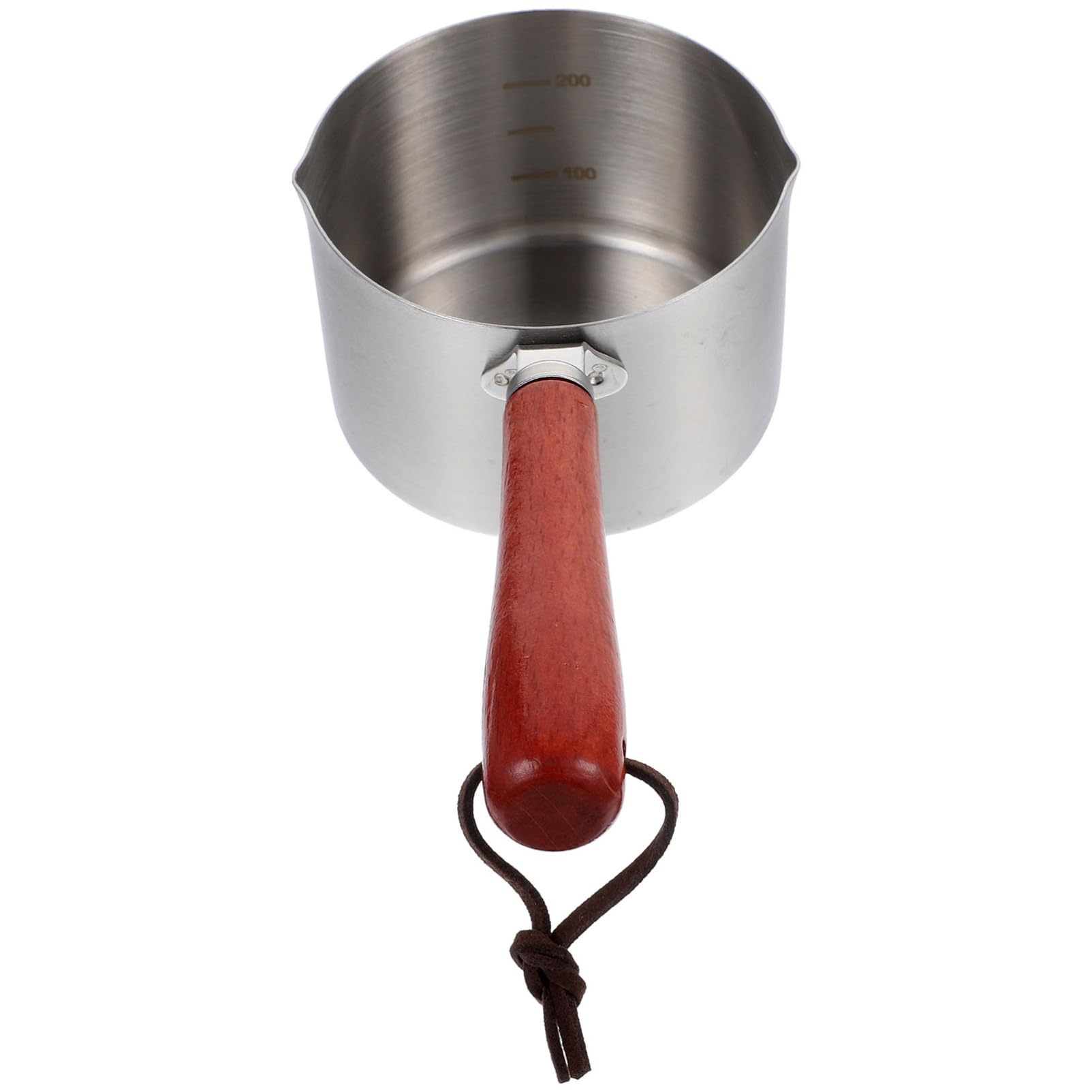 OKUMEYR Stainless Steel Sauce Pan Wood Handle Small Pot for Easy Pouring for Sauces and Oil Heating Stovetops Design for Everyday Use