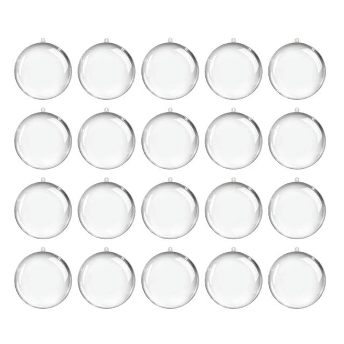 20 pièces Boule Transparente de noël Boules d'arbre de noël boîte Boule Ornement Cadeau de Mariage présent décoration de fête-8cm