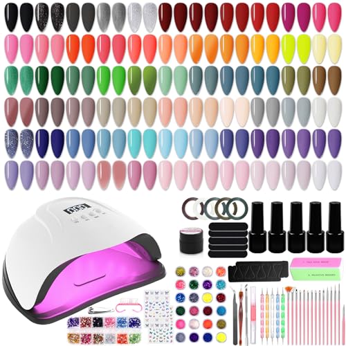 Kit de Esmaltes en Gel con Luz UV, 66 Colores