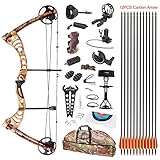 Leader Accessories Compound Bow 30-55lbs Archery Hunting Equipment with Max Speed 296fps (Autumn Camo.)