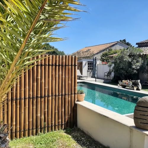 Panneau de clôture bambou jaune 180x90 cm – occultant jardin exotique, brise-vue naturel, idéal terrasse ou balcon