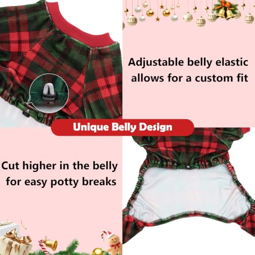 Image of CuteBone Small Dogs Outfit Soft Puppy Onesies Pjs Christmas Dog Pajamas Pet Coat Cat Apparel Comfy Doggie Jumpsuit Bodysuit for All Seasons P357L