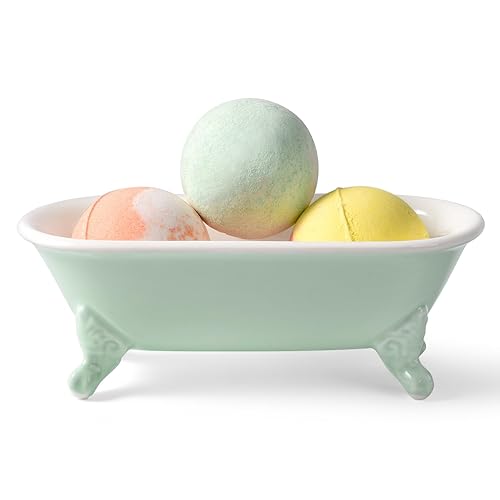 6.5" Ceramic Mini Decorative Clawfoot Bathtub Bar Soap Dish, Kitchen