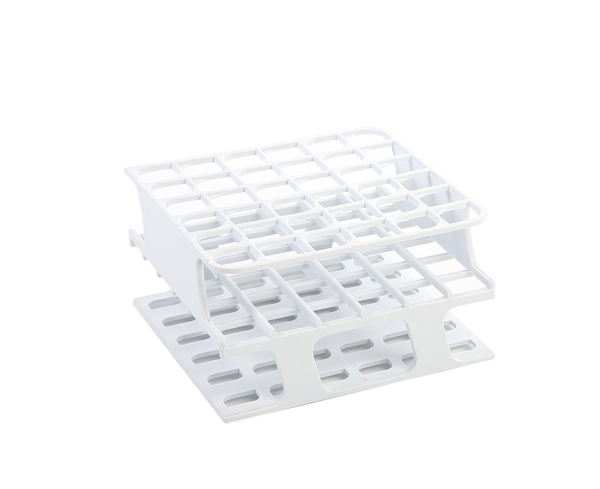 Heathrow Scientific HS27501A OneRack Tube Rack, Half Size, Polyoxymethylene (POM), 13 mm, 36 Wells, White (Pack of 8)
