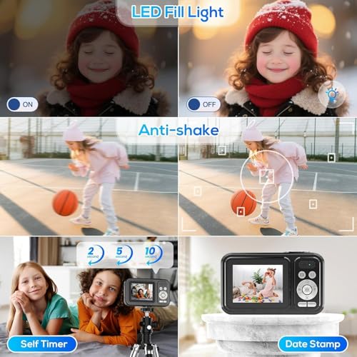 image for HILDCROA Digital Camera for Kids, 48MP FHD 1080P Point and Shoot Digit