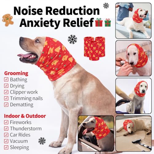 Image of Nanaki Christmas Dog Calming Hoodie Dog Hematoma Ear Wraps for Dogs