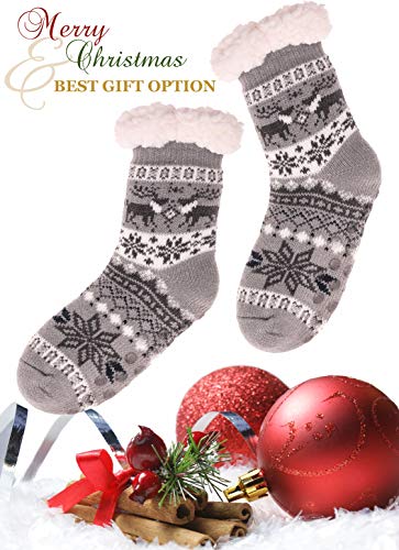 Image of MOGGEI Girls Slipper Fuzzy Socks Kids Boys Fluffy Fleece Lined Warm Plush Sherpa Winter Child Home Socks