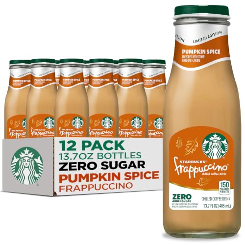 Image of Starbucks Zero Sugar Frappuccino, Pumpkin Spice, 13.7 oz Bottles (12 Pack)
