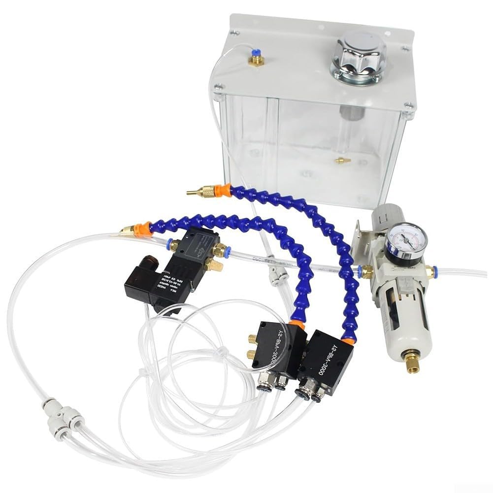 Sistema di raffreddamento e lubrificazione-spruzzo della fresatrice con doppio nebulizzatore YS-BPV-3000 e serbatoio in resina 3L, elettrovalvola, regolatore del filtro dell'aria, 220V