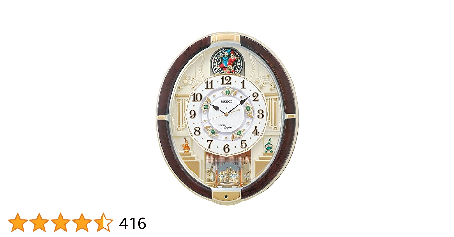 セイコー(SEIKO) RE581B(濃茶マーブル からくり 電波掛け時計 SEIKO セイコー からくり時計 電波掛け時計 ウェーブ
