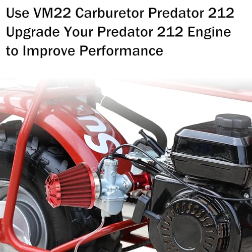 YOXUFA Predator 212 Stage 2 Kit with VM22 Carburetor Exhaust Pipe Muffler Replacement for 224cc 196cc 6.5HP Engine Coleman CT200U BT200X CT200U-EX Baja MB200 Mini Bike Go Kart Parts Throttle Assembly