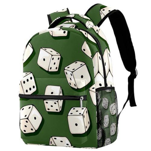 Sac à dos d'école fini le désordre avec le motif dés vert