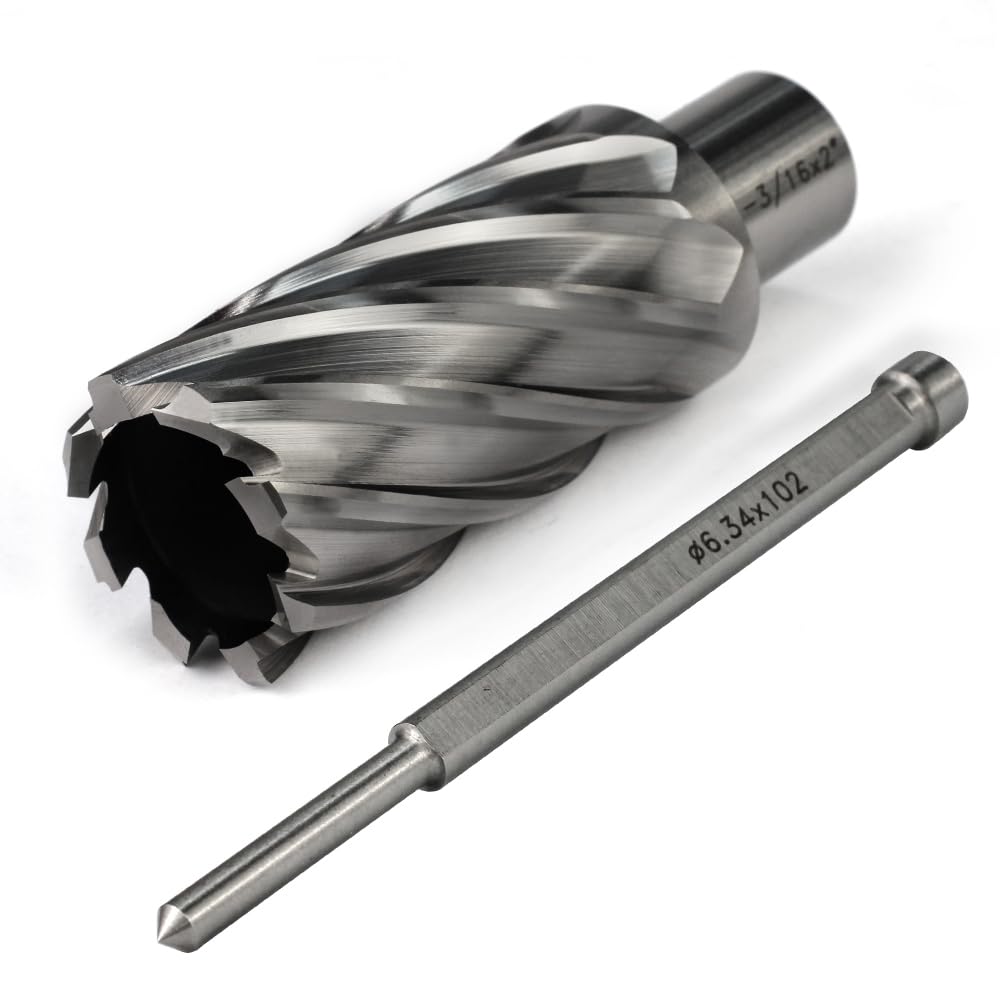 OSCARBIDE 1-3/16"x2 Annular Cutter,3/4 inch Weldon Shank,1-3/16 inch Cutting Diameter,2 inch Depth of Cut,2 Flat Mag Drill Bit with Pilot Pin for