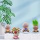 Graskopf Puppenpflanze, Blumenkopf Graskopf Puppen Pflanze, Wachsende Graskopf Puppenpflanze, Blumenkopf Graskopf Bonsai, Mini Bonsai Gras Kopf Figure, Graskopf Haarwuchs Spielzeug Mit Tablett