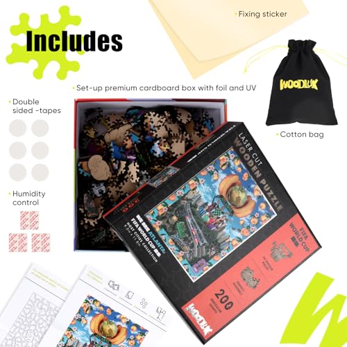 Image of FIFA World Cup 2026 City Puzzle Atlanta Poster - Wooden Puzzle for Adult, 200 Pieces Irregular Shape Puzzle, 5MM Thick, Creative Collectible Gift for Fans, Officially Licensed Product, 9.3x11.8''