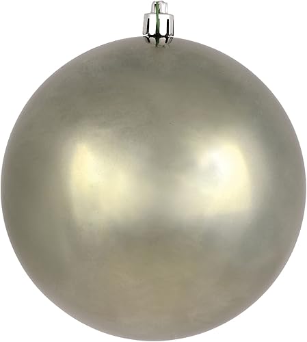 Miniatura 6 de Vickerman Adorno de bola mate esmeralda de 4 pulgadas, plástico inastillable resistente a los rayos UV, tapa perforada con alambre floral, juego de