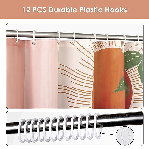 Ghroiep SHOWER CURTAIN Set, Spring Summer Pink Green Nature Leaf Sun Modern Minimalist Home Bathroom Curtain Decor thumb #5