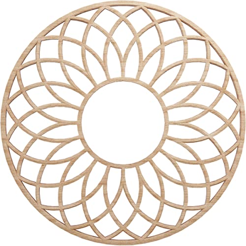 Image of Ekena Millwork 16 inchOD x 5 1 /2 inchID x 1 /4 inchT Cannes Wood Fretwork Pierced Ceiling Medallion, Alder