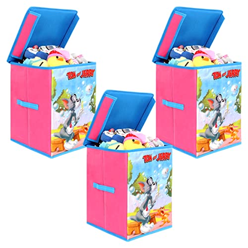 Image of PrettyKrafts Tom and Jerry Toys Organizer (Set of 3 Pieces, Purple)