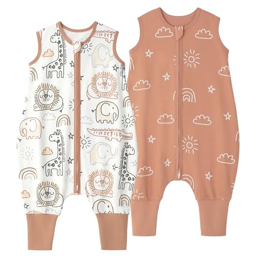 Image of Yoofoss Toddler Sleep Sack With Feet 24-36 Months 100% Organic Cotton Baby Sleep Sack with Legs Toddler Wearable Blanket with 2-Way Zipper