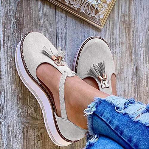 Sandales pour femmes plate-forme retro en cuir avec bride cheville