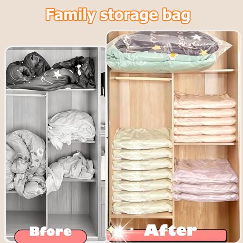 GAYSHI 20 Stücke Zip Beutel Groß, 60 x 70 cm Wiederverschließbare Plastikbeutel, transparente Plastiktüten, Druckverschlussbeutel für Kleidung, Bettwäsche, Kissen, Decken