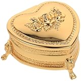 Boîte à bijoux en forme de cœur : son design en forme de cœur vintage en fait un bel objet décoratif pour votre coiffeuse