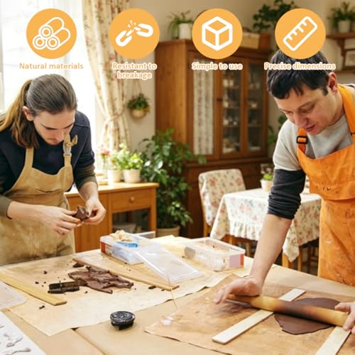 Minxulan 14 Guides de Rouleau à Pâtisserie en Bois pour Poterie – vue 4