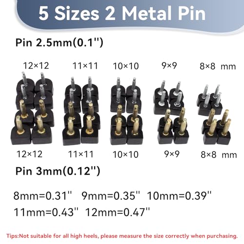 Image of MHBH High Heel Replacement Tips, Shoe Heel Repair - 20 Pairs of Heel Caps Shoe Heel Repair Kit for Women's Shoes, 5 sizes