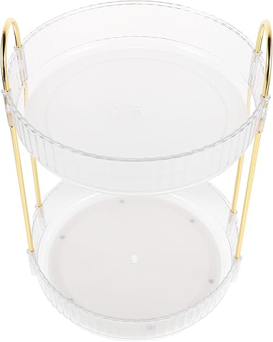 BESPORTBLE Rotating Skincare Organizer with Spinning Multilayer Design Clear High Capacity Makeup Storage Holder for Vanity Table and Bathroom
