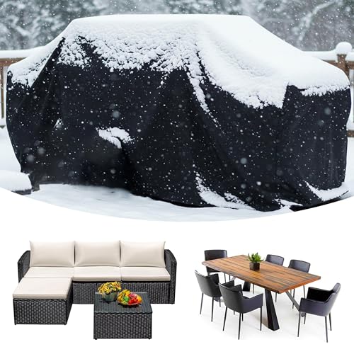 Funda para Mesa Exterior Rectangular Funda Mesa Exterior, 100x50x75cm/LxWxH Impermeable 420D Oxford Negro Anti-UV Resitente al Polvo Funda Protectora para Muebles de Exterior Funda Muebles Jardin