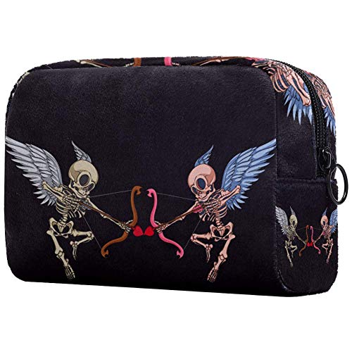 Preisvergleich Produktbild Kosmetiktasche mit Skelett-Amor-Motiv
