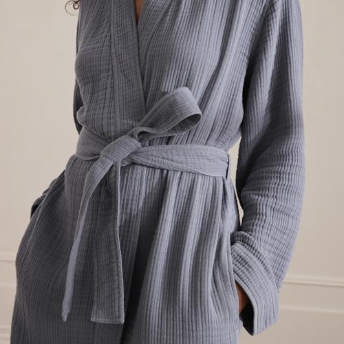 Image of BOLL & BRANCH Dream Robe - 100% Organic Cotton - Ultra Soft, Lightweight, Breathable, and Pre Shrunk - Unisex