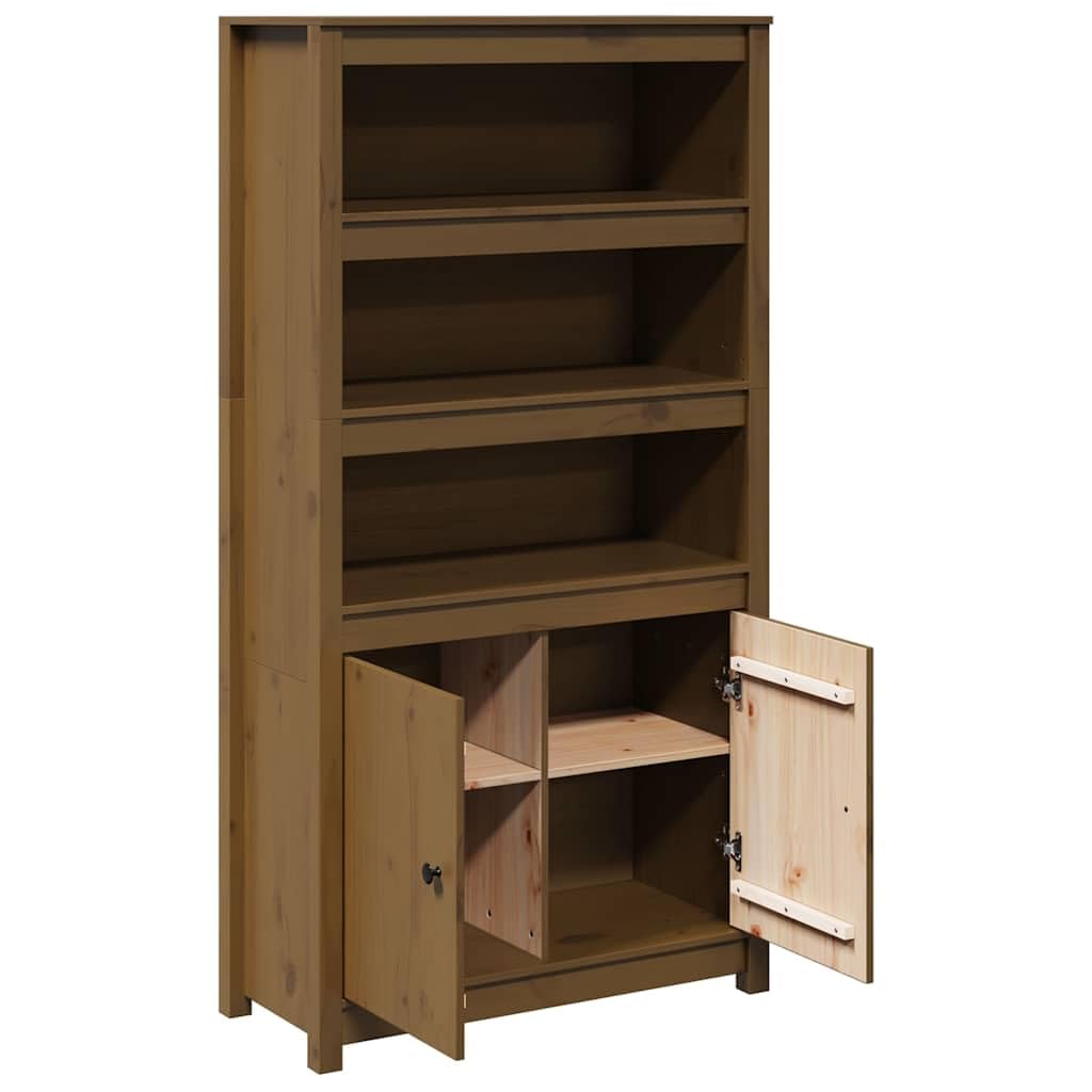 Meuble haut en pin massif marron miel 80 x 35 x 154 cm