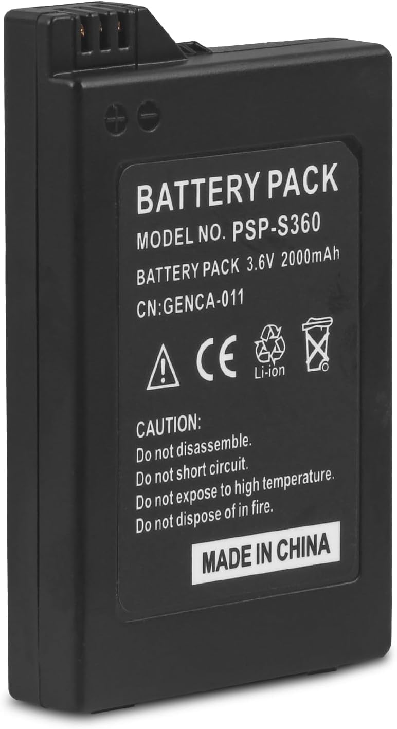 Batteria agli ioni di litio da 2000 mAh, 3,6 V, per console Sony PSP 2000/3000 PSP-S110 PSP-3001 PSP-3002 PSP-3000 PSP-3004 PSP-2001 PSP-2002 PSP-203 (non compatibile Sony PSP modello 1 000).